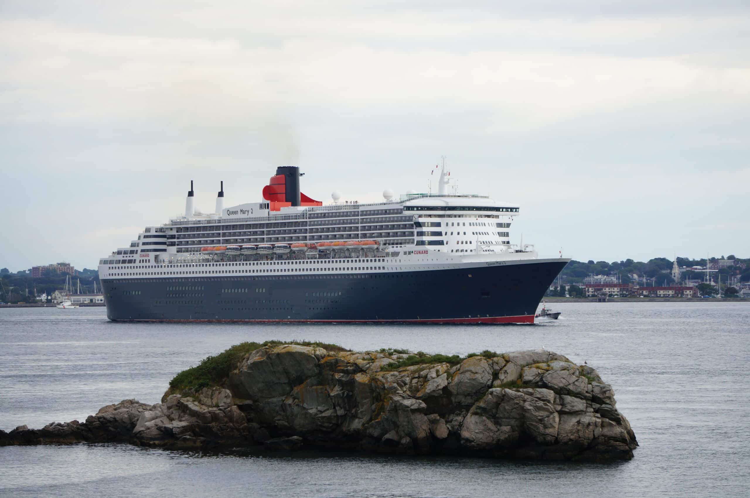 Large cruise ship at sea