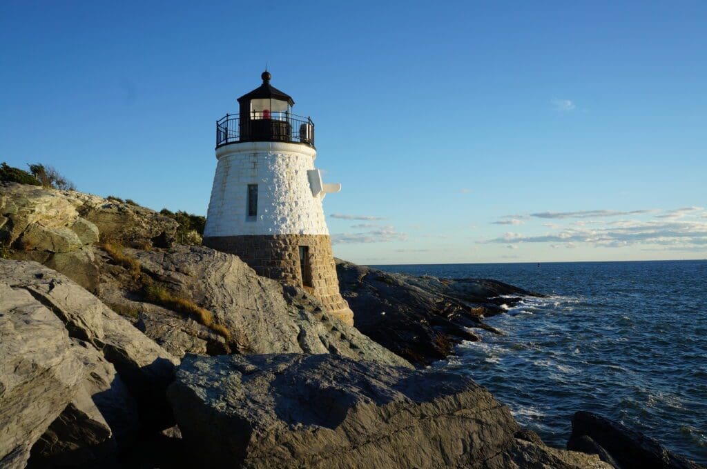 Lighthouse on rocky coast